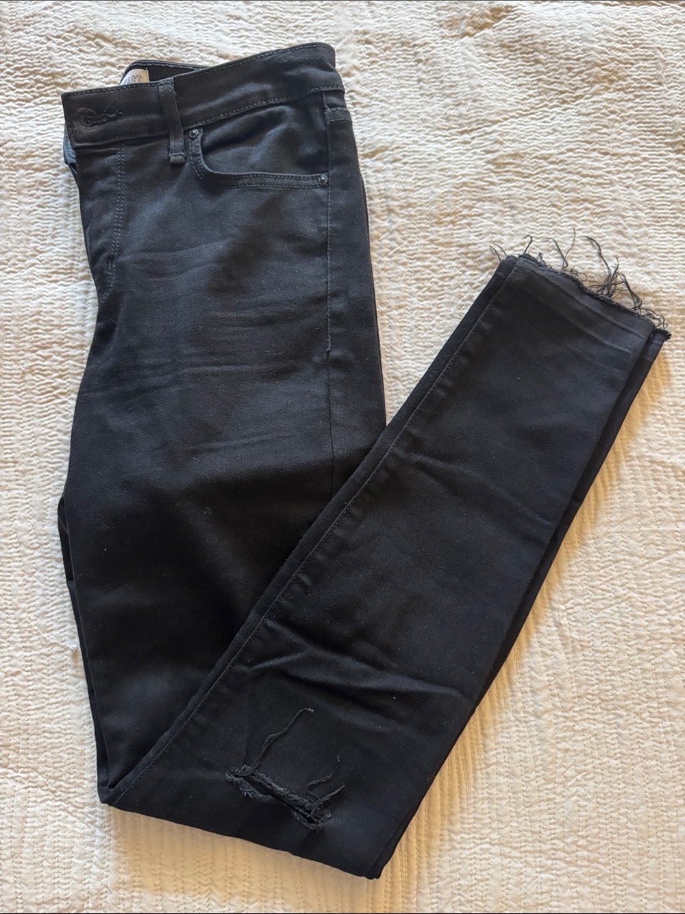 William Rast Sculpted High Rise Dark Black Skinny Jeans